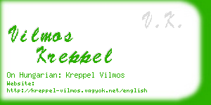 vilmos kreppel business card